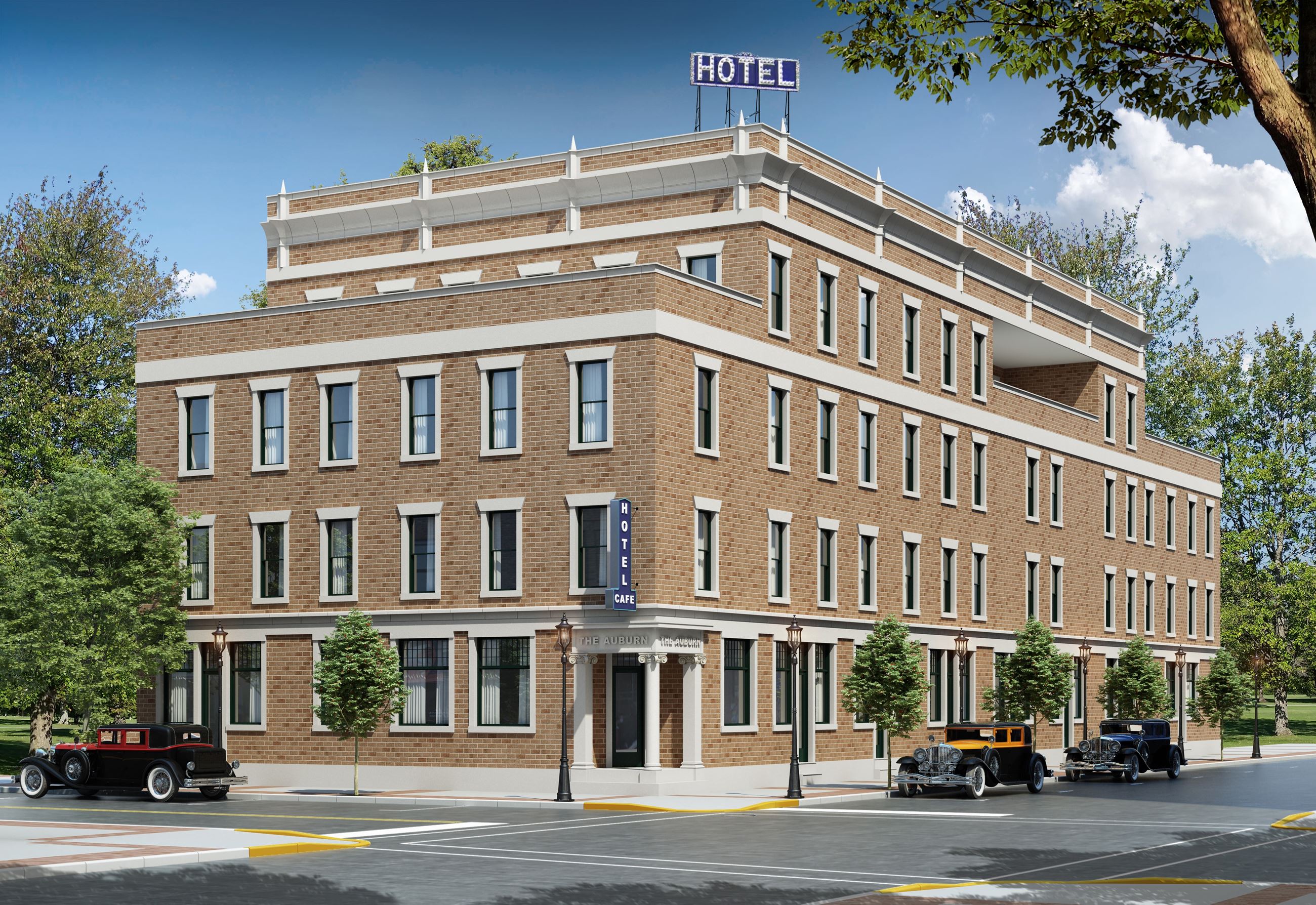 2024.08.08 - Auburn Hotel Rendering - 4 Floors